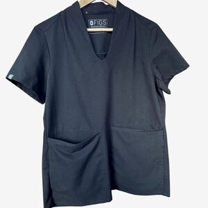 FIGS Banepa Oversized Black Scrub Top Sz M